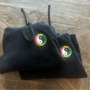 T & C Black Kids Hoodie with Colorful Logo